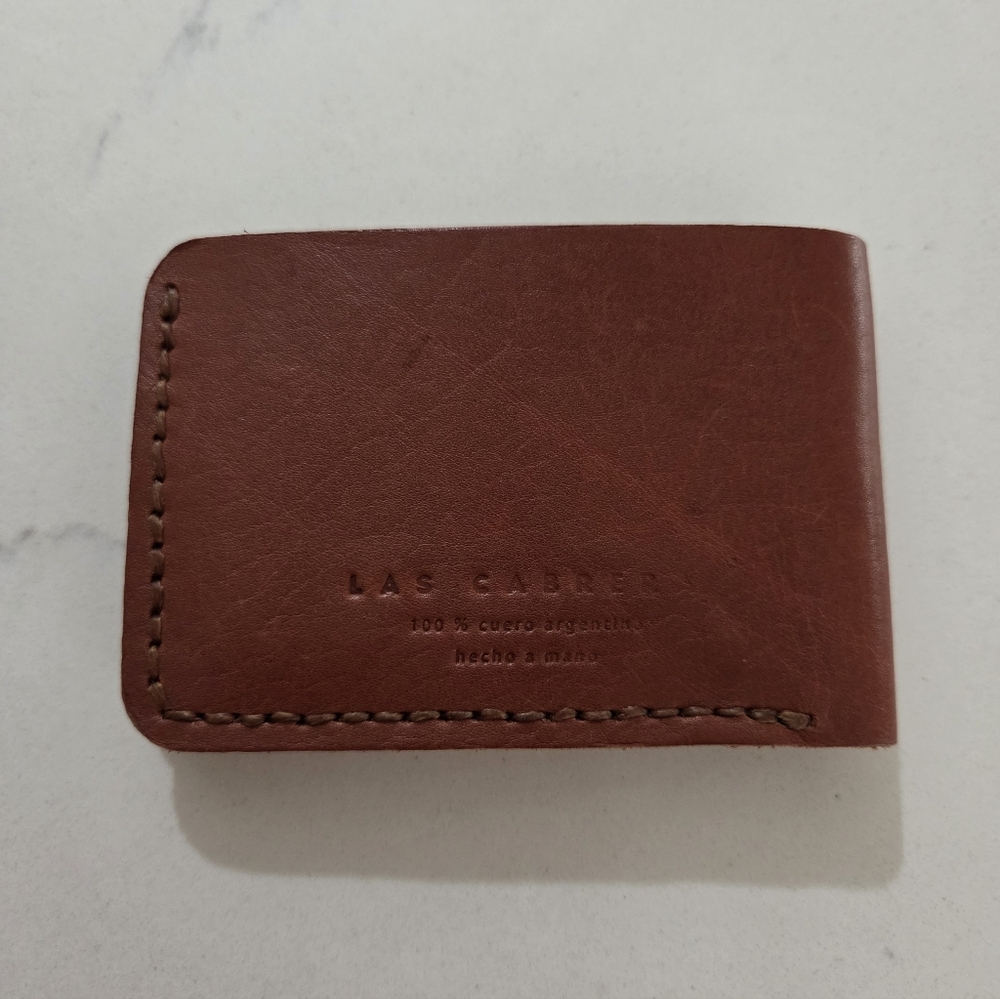 Las Cabrera Leather Bi-fold Wallet Reddish Brown